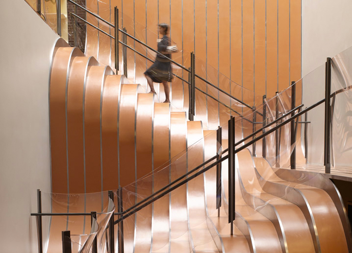 heatherwick studio longchamp flagship wavy stairs new york