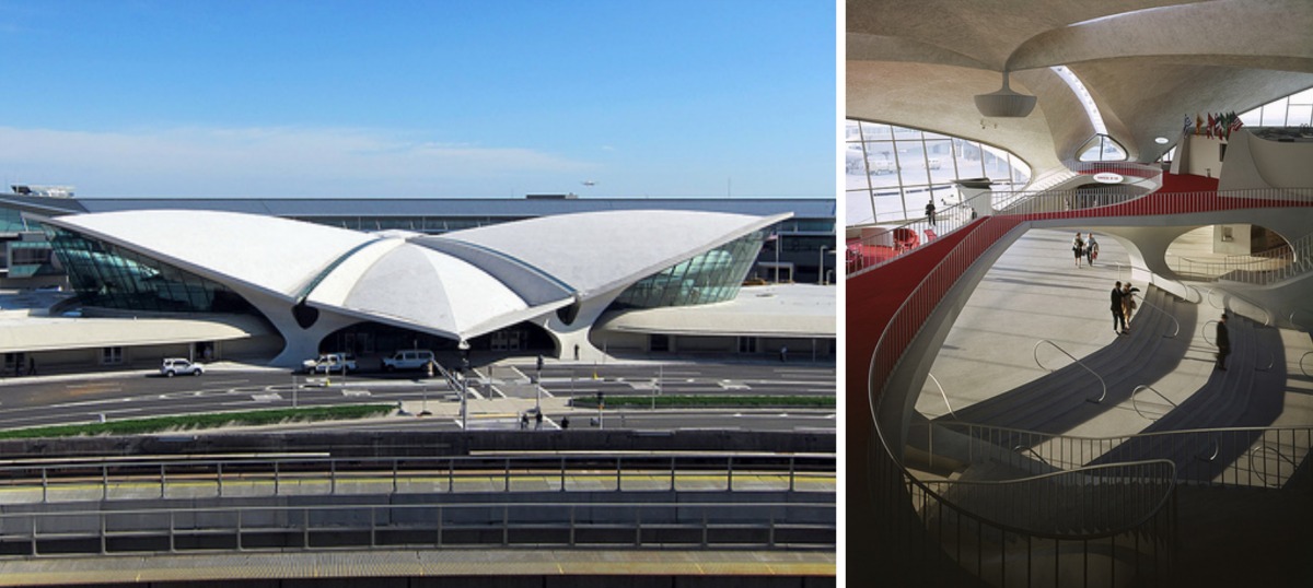 JFK TWA Terminal, Eero Saarinen, NYC landmarks, neofuturistic architecture