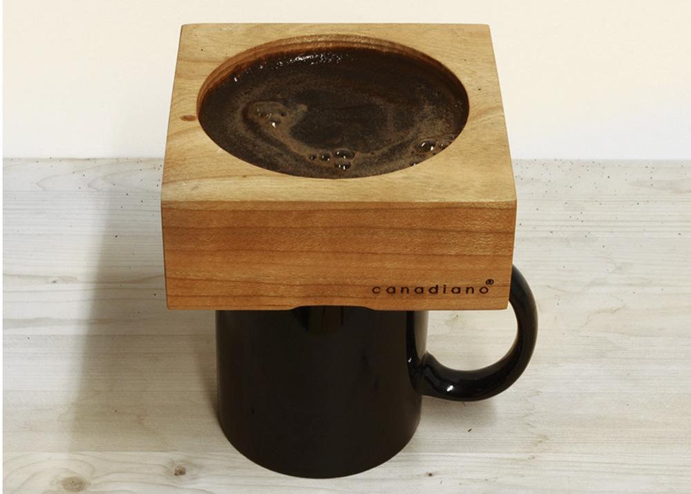 Canadiano is a Minimal Pour Over Coffee Maker Made From a Simple Wooden
