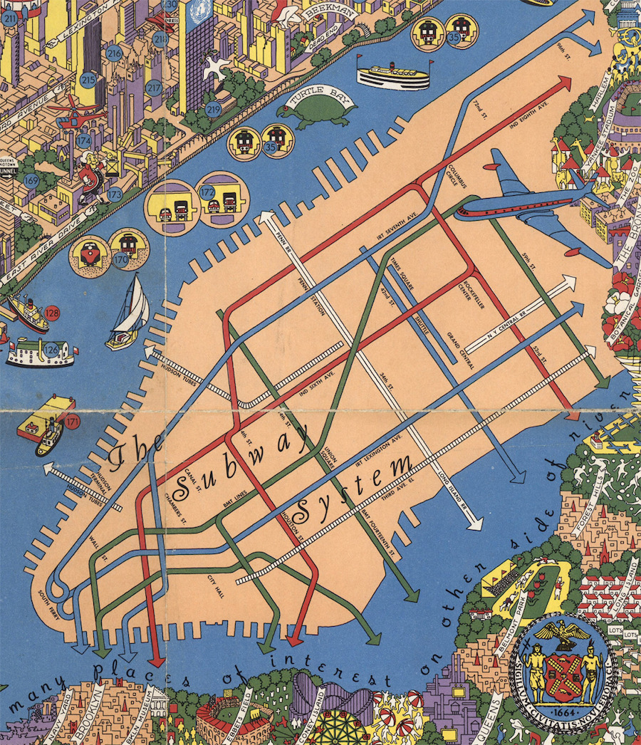 Amazing Detailed Graphic Designer U0026 39 S Map From The 1950s