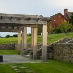 Janice Parker Landscape Architects, florishing gardens, Modern Barn House, apple orchard, infinity pool, wooden clad, Malus Sargentii, Connecticut, old farm