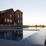 Janice Parker Landscape Architects, florishing gardens, Modern Barn House, apple orchard, infinity pool, wooden clad, Malus Sargentii, Connecticut, old farm