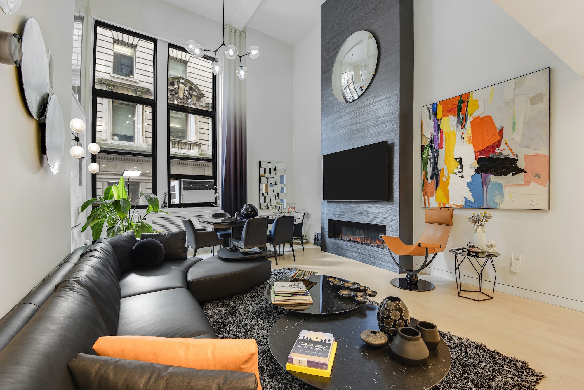 Two bedrooms plus a home office for $1.7M in this Fidi duplex loft
